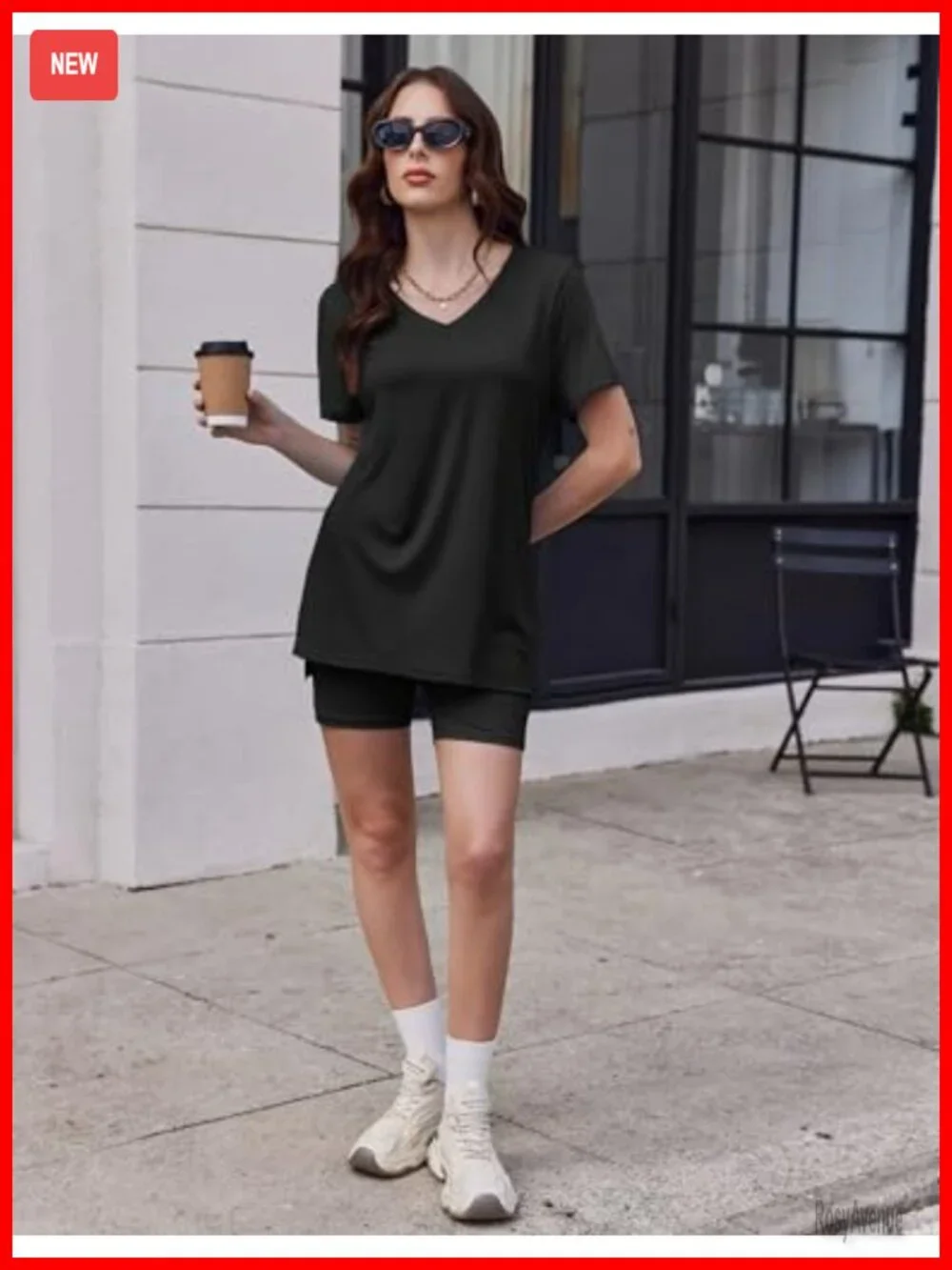 2 Piece Short Sleeve Pajama Set Lounge Set with Biker Shorts